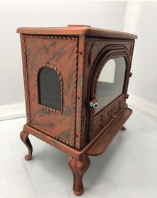 Resim Döküm Soba 3 Yandan Camlı Renkli 