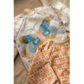 Resim Babydonat 2'li Set Sıvı Geçirmez Uzun Kollu Mama Önlüğü - Blw Uyumlu Leke Tutmaz Butterfly ve Vintage Çiçek Desenli Bebek Aktivite Önlüğü 6-24 Ay 
