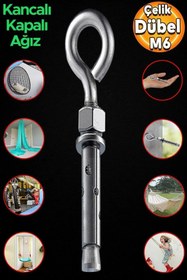 Resim Genel Markalar Kancalı Çelik Dübel Salıncak Tavan Boks Torbası Avize Asma Aparatı Asacağı M6 Kapalı Ağız Kanca 5 Ad 