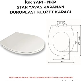Resim Nkp Igk Yapı - 0422 Star Yavaş Kapanan Duroplast Klozet Kapağı 