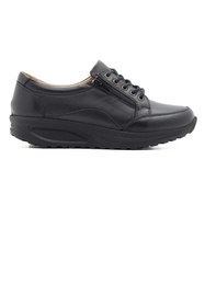 Resim Barmea 755 Siyah Ortopedik Topuk Dikeni Bağcıklı Fermuarlı Detay Kadın Hafif Yürüyüş Ayakkabısı 