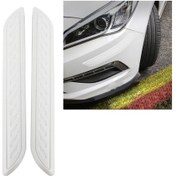 Resim Sones 2 Adet Evrensel Araba Oto Kauçuk Gövde Koruyucu Koruyucu Koruyucu Şerit Etiket Beyaz 