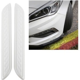 Resim Sones 2 Adet Evrensel Araba Oto Kauçuk Gövde Koruyucu Koruyucu Koruyucu Şerit Etiket Beyaz 