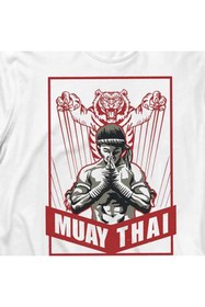 Resim Kendim Seçtim Muay Thai Tiger Muaythai Kick Boks Boxing Uzak Doğu Uzun Kollu Tişört Baskılı T-shirt 