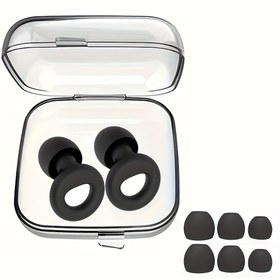 Resim 1 Set Silikon Kulak Tıkacı Kutusuyla Yüzme, İş, Motosiklet ve Uyku İçin, Yeniden Kullanılabilir Silikon 4 Çift Kulak Ucu XS/S/M/L 