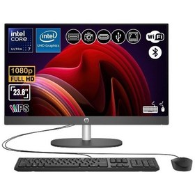 Resim HP Proone 240 G10 D36C6ET-ATL5 Ultra 7 155U 16 GB 256 GB SSD 23.8" FHD Free Dos AIO Masaüstü Bilgisayar 