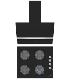 Resim Simfer 3500 + 8738 2'li Cam Ankastre Set Siyah 