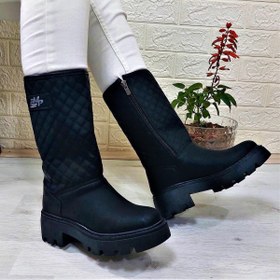 Resim M.P 1397 Siyah Fermuarlı Kaymaz Kürklü 33cm Kadın Çizme 
