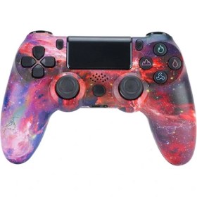 Resim Unbrand Hoparlör ve Stereo Kulaklık Jakı ile Ps4 Oyun Joystick&#39;i Için Kablosuz Oyun Kumandası Gamepad - Kırmızı Yıldızlı Gökyüzü (Yurt Dışından) 