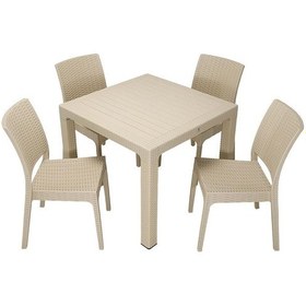 Resim Luna Elit Rattan 90x90 Elit Sandalye Masa Takımı Çölbeji 