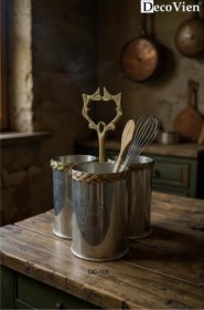 Resim Decovien 3 Bölmeli Çelik Kaşıklık Inox 