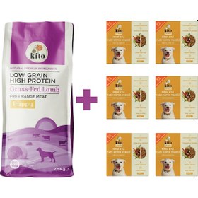 Resim Kito Kuzu Etli Yavru Köpek Maması 2500 G + Kito Fresh Hindi Etli Köpek Yemeği 6'lı 