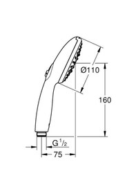Resim Grohe Tempesta 110 El Duşu, 3 Fonksiyonlu Krom, 28419003 