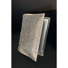Resim Swarovski Gümüş Taşlı Parlak Ruhsat Kılıfı 