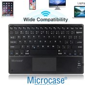 Resim Microcase Tablet ve Telefonlar Için Şarjlı Touchpadli Türkçe Bluetooth Klavye 25 cm - AL2746 Siyah 