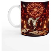 Resim Koç Burcu Baskılı Kahve Kupası - Zodyak Kütüpanesi Vs4 