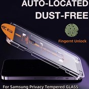 Resim Galaxy S24 Ultra, S24 Plus, S24, S23, S22, S21 Ultra Plus ve S25, S25 Plus, S25 Ultra, S25 Edge için 3D Tek Tıklamayla Kolay Geçmiş Gizlilik Temperli Cam - Parmak İzi Kilidi Açma Özellikli Ekran Koruyucu 