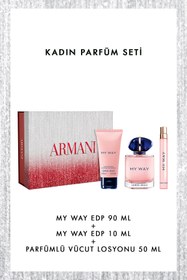 Resim Giorgio Armani My Way EDP 90 ml + 10 ml + Vücut Losyonu Kadın Parfüm Seti 3614274692662 