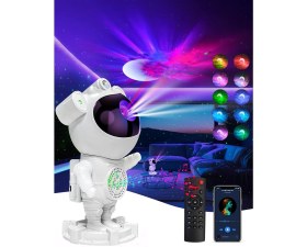 Resim As Bazaar Astronot Robot Bluetooth Hoparlör Gezegen Animasyonu 