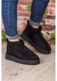 Resim Pierre Cardin Kadın Kısa İçi Peluş Süet Siyah Yüksek Taban Günlük Bot 52709 Siyah 