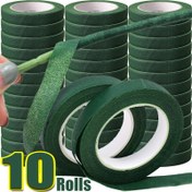 Resim 10 Rulo Yeşil Kendinden Yapışkanlı Buket Çiçek Ambalaj Kağıdı Bant - Her Rulo 20.0 Metre, DIY Çiçekleri, Düğün Parti Süslemeleri ve Çiçek Dükkanı Düzenlemeleri İçin Mükemmel, Etkinlik Süslemeleri İçin Temel 