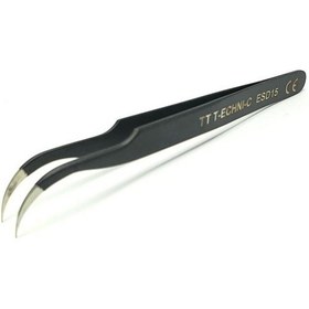 Resim Tt-technıc Esd-15 Antistatik Eğri Uçlu Cımbız 120 MM 