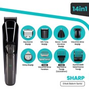 Resim GoldMaster Sharp Saç Sakal Vücut Tıraş Makinesi 14 In1 Erkek Bakım Seti GM8148 