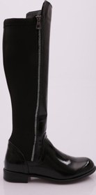Resim DGN 504 KADIN ARKASI STRETCH YANI FERMUARLI KNEE HİGH FLATS ÇİZME 