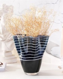 Resim Madame Coco Honfleur El Yapımı Cam Vazo Büyük Boy Lacivert 