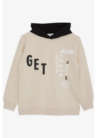 Resim Breeze Erkek Çocuk Get Yazılı Sweatshirt-15360 Bej 