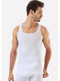 Resim Arma Yıldız 6'lı Paket Beyaz Erkek Rambo Sporcu Atlet %100 Pamuk Ribana Beyaz 