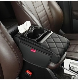 Resim Sunshine022 2025 Koyu Kahve Lüks El Desteği Pu Deri Dayanıklı Universal Araç Kolçak 