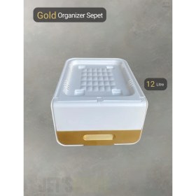 Resim Jet’s Home Tekli Beyaz-Gold Tekerlekli Patateslik Soğanlık Oyuncak Kutusu Patates Soğan Sepeti Sebzelik 12 Lt 