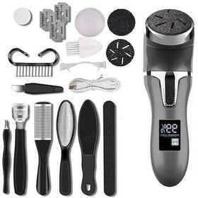 Resim Fastbuy Usb Şarjlı Su Geçirmez Elektrikli Ayak File 2 Hızlı Kuru Cilt Kavuruk Temizleyici Siyah Set 