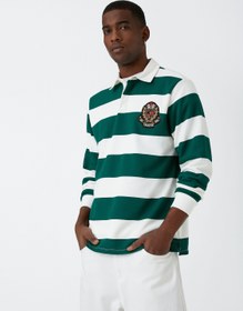 Resim Kolej Baskılı Sweatshirt Polo Yaka 