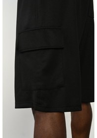 Resim R-4374 Bel Lastikli Kargo Cep Dalgıç Şort Siyah 