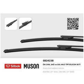 Resim Sılbak Sb2423b Sılecek Supurgesı 600 / 580mm Muz Tıp Bmw 5 Serısı E60 6 Serısı E63 Cabrıolet 