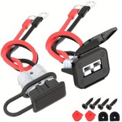 Resim Motion003 50a Anderson Fiş Hızlı Bağlantı Terminalleri 8awg 39.62cm Yüksek Akım Pil Kablosu 2 Kapak 50a İle 8 Awg Kablo Araba Vinç Römork Arazi İçin 2li Paket 