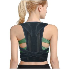 Resim Kadın-erkek Siyah Çift Balenli Manyetik Ortopedik Korse 