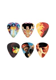 Resim Jim Dunlop Jh-pt08h Hendrix Montage Pick Tin 6 Adet Pena 