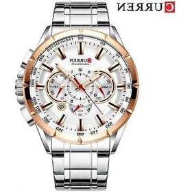 Resim Besthome1 Erkekler İçin Curren 8363 Kuvars Kronograf Saat, Paslanmaz Çelik Kayış, Mikrosaniye, Tarih, Çok Renkli Göstergeler Çok Renkli 