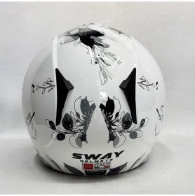 Resim Sway 715 Yarım Kask Iris Gri Beyaz Renk Aynalı Renkli Vizör 