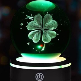 Resim USB'li Yonca Tasarımlı Dönen Cam Küre 