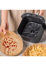 Resim 50 Adet 20 Cm Air Fryer Pişirme Kağıdı Tek Kullanımlık Yağ Geçirmez Yuvarlak Tabak Model Pvc 