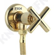 Resim Fkn Köşegen Gold Taharet Musluğu Spiralli Altın 