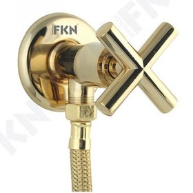 Resim Fkn Köşegen Gold Taharet Musluğu Spiralli Altın 