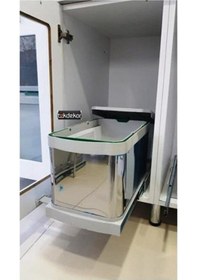 Resim Çöp Kovası Paslanmaz Çelik Raylı S 2574 Kısa Boylu Antrasit - Gri 