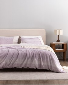 Resim Adelya King Size %100 Pamuk Madame Coco Crep Baskılı Nevresim Takımı - Mürdüm MÜRDÜM 