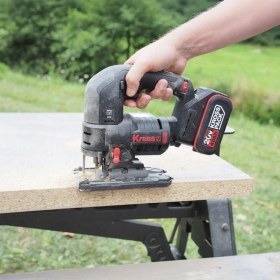 Resim Kress KUE26 20VOLT 4.0AH Li-Ion Çift Akülü Profesyonel Kömürsüz Devir Ayarlı Şarjlı Dekupaj Testere 