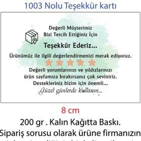 Resim OzmeralBaskı Teşekkür Kartı 100 Adet 5 cmx 8 cm 